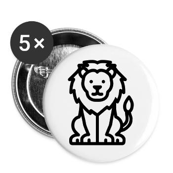 lion - Buttons large 2.2''/56 mm (5-pack) - white - Front