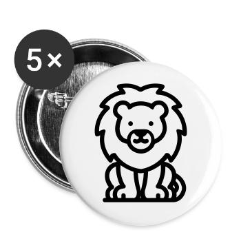 lion - Buttons large 2.2''/56 mm (5-pack) - white - Front