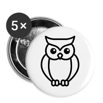 owl - Buttons large 2.2''/56 mm (5-pack) - white - Front