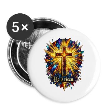 Il est ressuscité - Lot de 5 grands badges (56 mm) - blanc - Devant