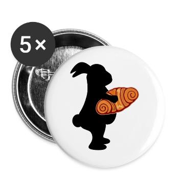 Easter Bunny Bunny Franzbrötchen - Buttons large 2.2''/56 mm (5-pack) - white - Front