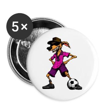 Australian Shepherd Fussball - Buttons groß 56 mm (5er Pack) - Weiß - Vorne