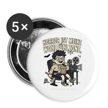 Horror ist meine Wohlfühlzone - Buttons groß 56 mm (5er Pack) - Weiß - Vorne