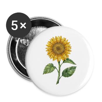 Sunflower Mosaic - Retro Design for Garden Fans - Buttons large 2.2''/56 mm (5-pack) - white - Front