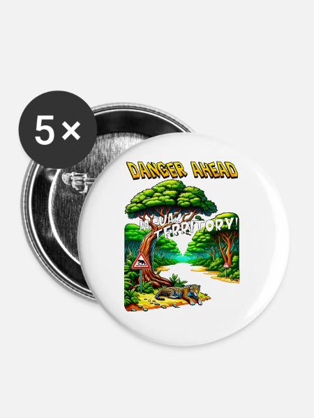 Jaguar-Gebiet – Hügelwald - Buttons groß 56 mm (5er Pack) - Weiß