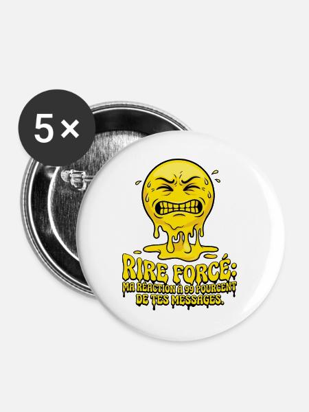 Rire Forcé : Réaction Ultime - Buttons groß 56 mm (5er Pack) - Weiß