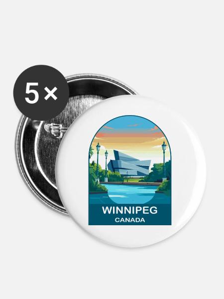 Winnipeg Canada Human Rights Museum Reisekunst - Buttons groß 56 mm (5er Pack) - Weiß