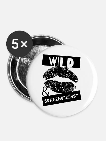 Wild Sonnengeküsst - Buttons groß 56 mm (5er Pack) - Weiß