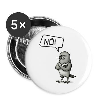Nö! Adler – Stolzer Sturkopf sagt Nein - Buttons groß 56 mm (5er Pack) - Weiß - Vorne