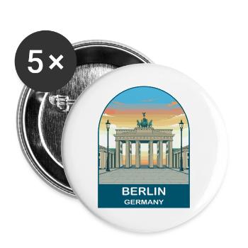 Berlin Germany TV Tower Vintage Travel Art - Buttons large 2.2''/56 mm (5-pack) - white - Front