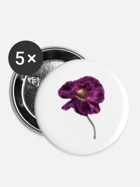 Intensiver Magenta-Mohn - Buttons groß 56 mm (5er Pack) - Weiß