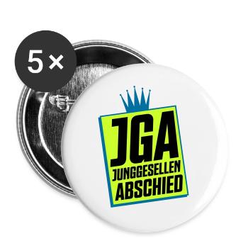 Junggesellenabschied JGA Neon Design - Buttons groß 56 mm (5er Pack) - Weiß - Vorne