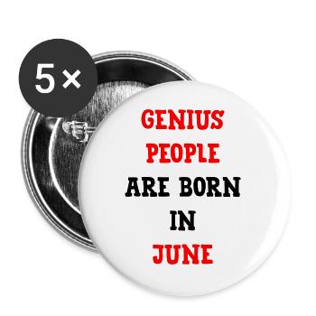 Baby Birthday Genies Born in June - Buttons large 2.2''/56 mm (5-pack) - white - Front