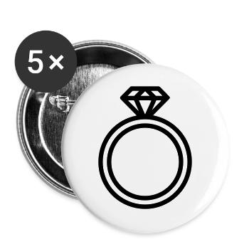 Ring - Buttons groß 56 mm (5er Pack) - Weiß - Vorne
