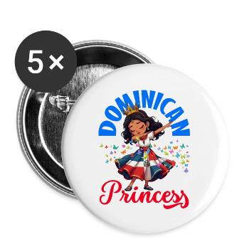 Drapeau de la République dominicaine Dom Rep Pride - Lot de 5 grands badges (56 mm) - blanc - Devant