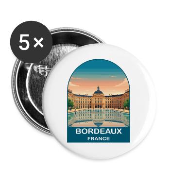 Bordeaux France Vintage City Travel Poster - Buttons large 2.2''/56 mm (5-pack) - white - Front