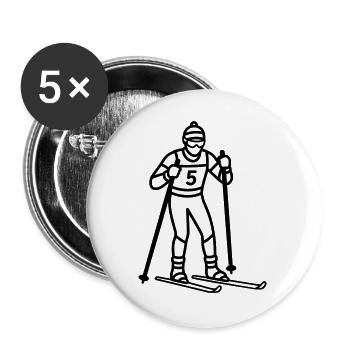 Langlauf - Buttons groß 56 mm (5er Pack) - Weiß - Vorne