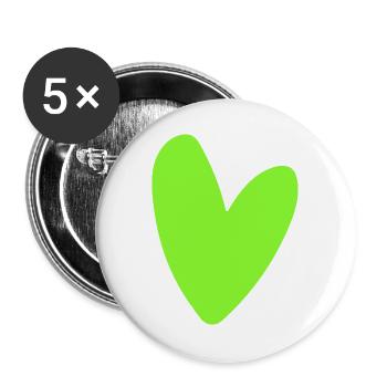 Neon-Grünes Herz-Icon Minimal retro style - Buttons groß 56 mm (5er Pack) - Weiß - Vorne