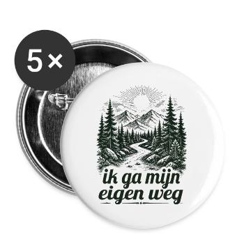 Aventure Nature - Je Suis Mon Propre Chemin - Lot de 5 grands badges (56 mm) - blanc - Devant
