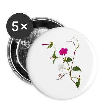 Miracle Flower Zen Blossoms Design - Buttons large 2.2''/56 mm (5-pack) - white - Front