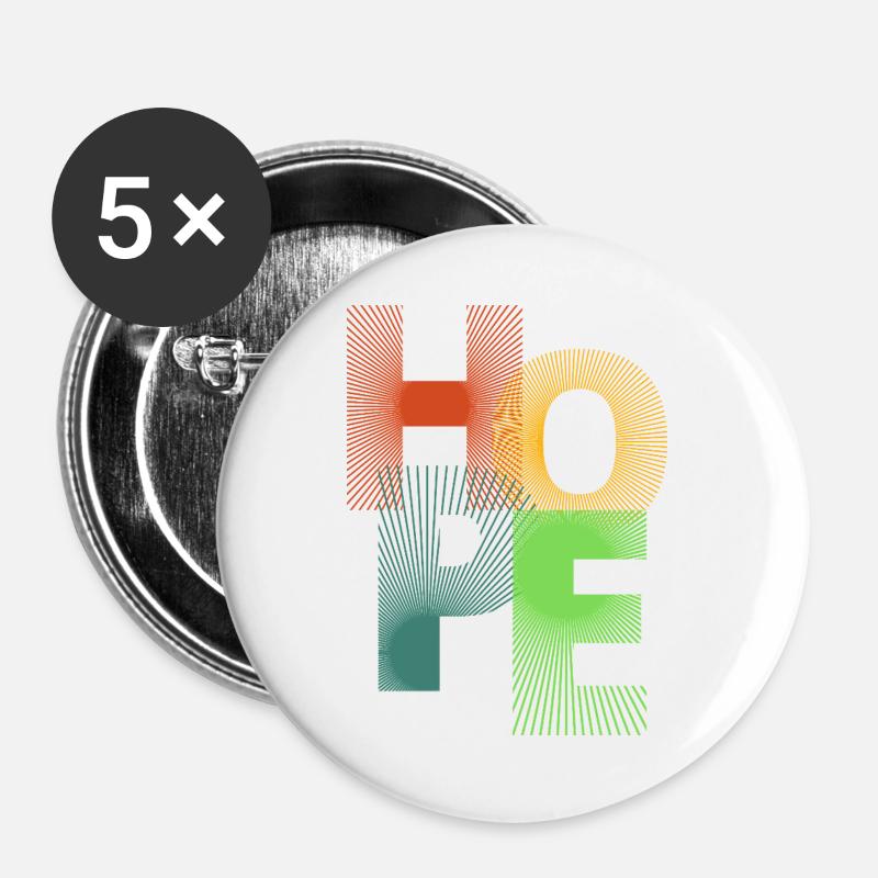 Hope in Colored Rays - Buttons large 2.2''/56 mm (5-pack) - white