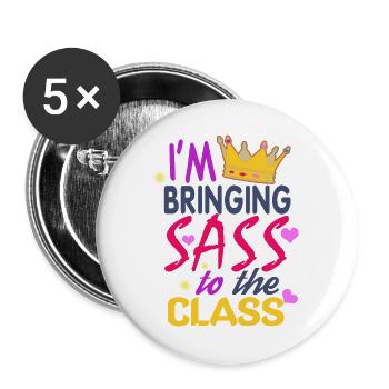 Bringing Sass to the Class Crown - Buttons large 2.2''/56 mm (5-pack) - white - Front