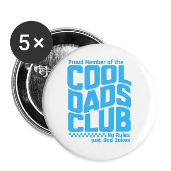 Cool Dads Club - Papa Vatertag Geschenk - Buttons groß 56 mm (5er Pack) - Weiß - Vorne