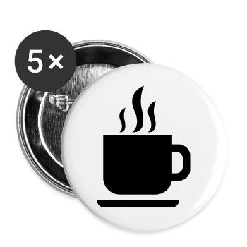 Kaffeetasse - Buttons groß 56 mm (5er Pack) - Weiß - Vorne