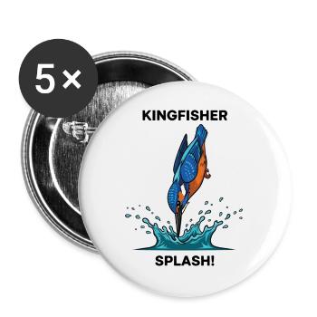 Kingfisher Splash Kingfisher River - Buttons groß 56 mm (5er Pack) - Weiß - Vorne