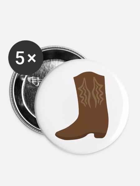 Western Boot Stitch Art - Buttons groß 56 mm (5er Pack) - Weiß