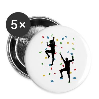 Duo de mur d’escalade – Défi d’escalade - Lot de 5 grands badges (56 mm) - blanc - Devant