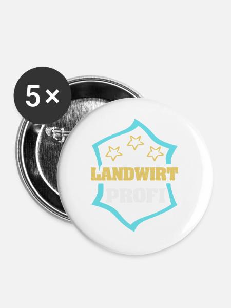 Arbeit Landwirt - Buttons groß 56 mm (5er Pack) - Weiß