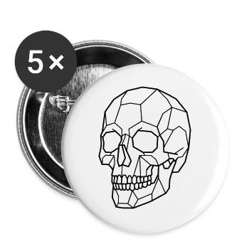 Geometric Skull - Buttons groß 56 mm (5er Pack) - Weiß - Vorne