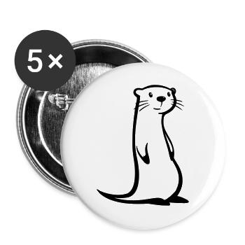 loutre - Lot de 5 grands badges (56 mm) - blanc - Devant