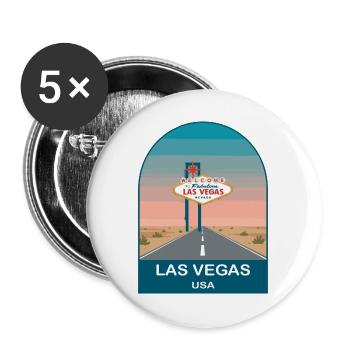 Las Vegas USA Vintage Travel Poster Art - Buttons large 2.2''/56 mm (5-pack) - white - Front
