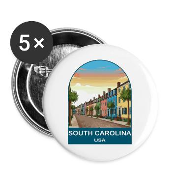 South Carolina USA Vintage Travel Poster - Buttons large 2.2''/56 mm (5-pack) - white - Front