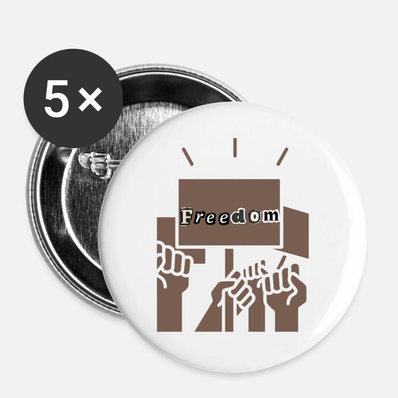 freedom - Buttons large 2.2''/56 mm (5-pack) - white