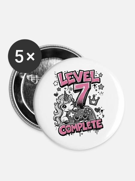 Level 7 Vollendet - Einhorn Controller - Buttons groß 56 mm (5er Pack) - Weiß