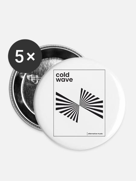 Design eines Cold-Wave-Musikplakats - Buttons groß 56 mm (5er Pack) - Weiß