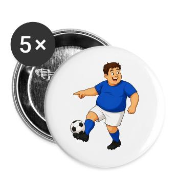 Footballers in action - Buttons large 2.2''/56 mm (5-pack) - white - Front