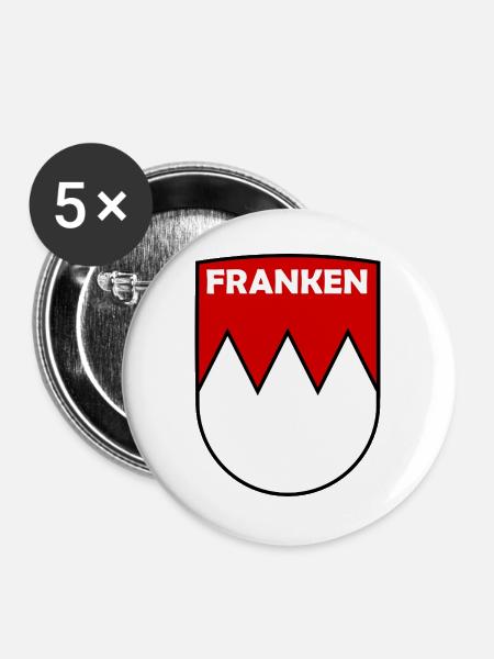 Franken Crest Logo - Buttons groß 56 mm (5er Pack) - Weiß
