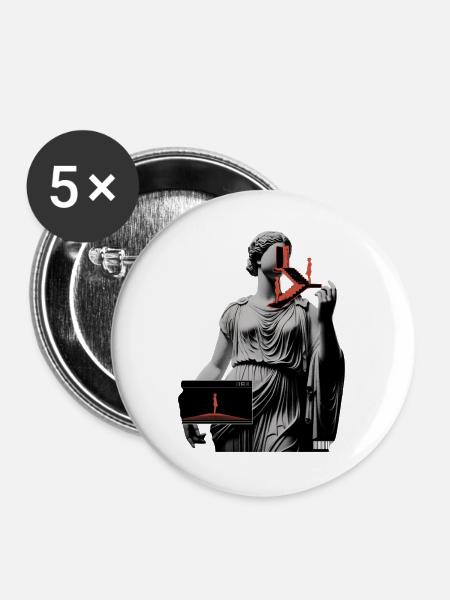 Glitch Antike: Stufen der Präsenz - Buttons groß 56 mm (5er Pack) - Weiß