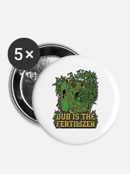 Dub Reggae Garden - Buttons groß 56 mm (5er Pack) - Weiß