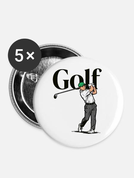 Golfsport - Buttons groß 56 mm (5er Pack) - Weiß