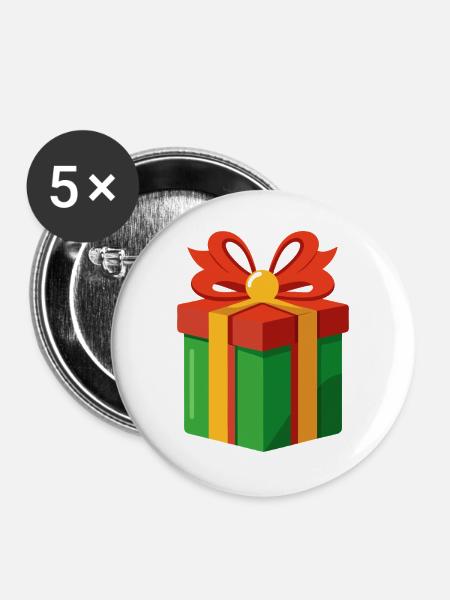 Geschenk - Buttons groß 56 mm (5er Pack) - Weiß