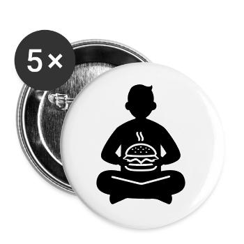 Eating burgers - Buttons large 2.2''/56 mm (5-pack) - white - Front