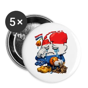 Der Kummer der Niederlande - Buttons groß 56 mm (5er Pack) - Weiß - Vorne