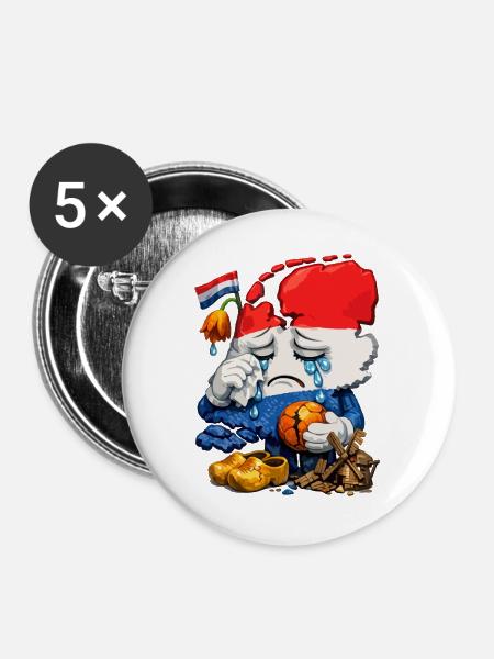Der Kummer der Niederlande - Buttons groß 56 mm (5er Pack) - Weiß