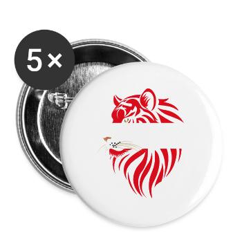 Austria - Austria - Tiger Flags - Buttons large 2.2''/56 mm (5-pack) - white - Front