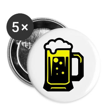 Beer beer glass icon - Buttons large 2.2''/56 mm (5-pack) - white - Front